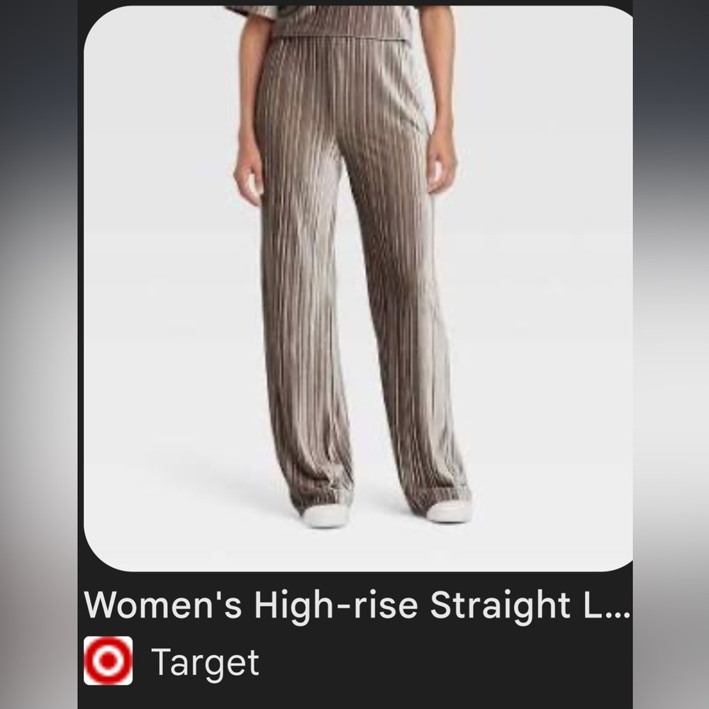 Women’s High Rise Straight Leg Velvet Trousers - A New Day
